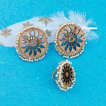 Stud Earring Set & Adjustable Finger Ring With Earring For Women Girl 1