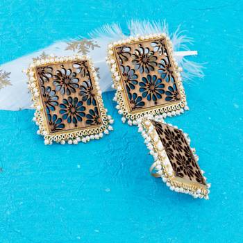 Stud Earring Set & Adjustable Finger Ring With Earring For Women Girl 1