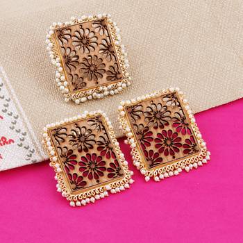Stud Earring Set & Adjustable Finger Ring With Earring For Women Girl 3