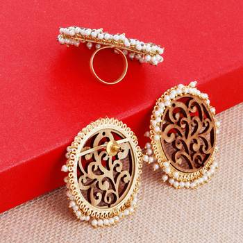 Stud Earring Set & Adjustable Finger Ring With Earring For Women Girl 5