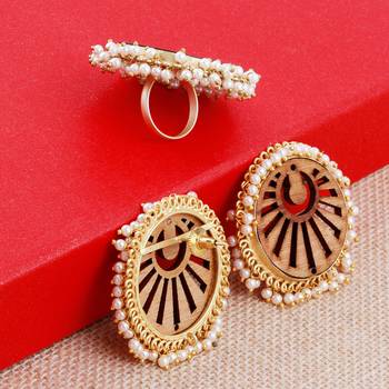 Stud Earring Set & Adjustable Finger Ring With Earring For Women Girl 5