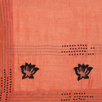 Peach hand woven georgette saree with blouse 4