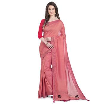 Purple hand woven georgette saree with blouse 1