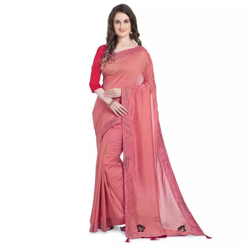 Purple hand woven georgette saree with blouse
