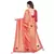 Pink hand woven georgette saree with blouse