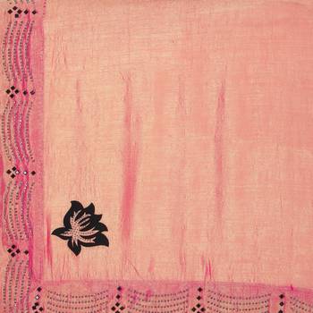 Pink hand woven georgette saree with blouse 4