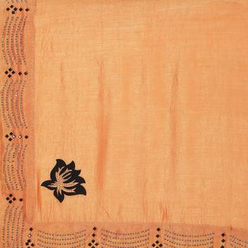 Orange hand woven georgette saree with blouse 4