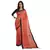 Peach hand woven georgette saree with blouse