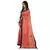 Peach hand woven georgette saree with blouse