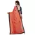 Peach hand woven georgette saree with blouse