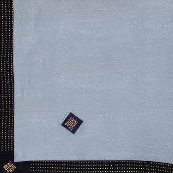 Charcoal hand woven georgette saree with blouse 4
