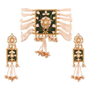Traditional Padmavati Pearl & Kundan Necklace with Earrings For Women  2