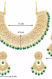 Traditional Kundan Pearl Wedding Choker Necklace Set Earrings & Maang Tikka for Women 