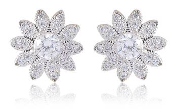 Fashion Jewellery Artificial Imitation Gold Plated Metal Stud Earrings for Women Girls 1