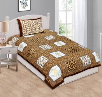 Ridan Single Cotton Bed Sheet With One Pillow Cover 1