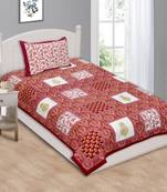 Ridan Single Cotton Bed Sheet With One Pillow Cover
