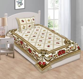 Ridan Single Cotton Bed Sheet With One Pillow Cover 1