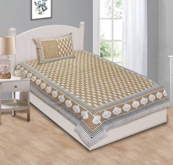 Ridan Single Cotton Bed Sheet With One Pillow Cover 1