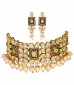 Traditional Kundan & Beads Choker Necklace Jewellery Set for Women