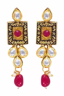 Traditional Gold Plated Kundan & Beads Choker Necklace Jewellery Set for Women 