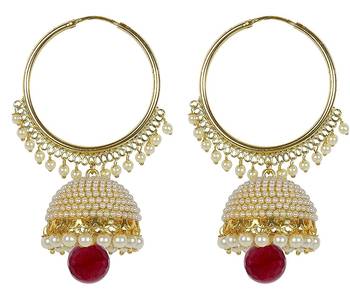 Chandbali Pearl Jhumki Earrings for Women (E2549M) 1