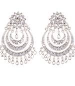 Traditional Silver Plated Kundan Earrings for Women 