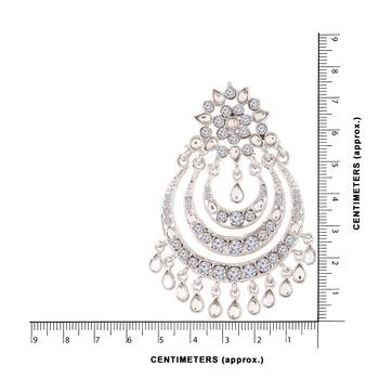 Traditional Silver Plated Kundan Earrings for Women  3