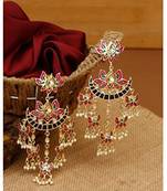 Chandbali Kundan Pearl with Meenakari Dangle Jewellery Earring for Women 