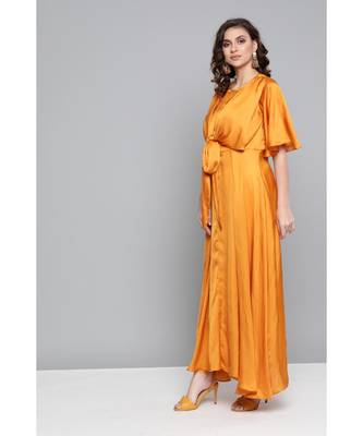 Ritu Kumar Half Sleeve Long Solid Kurta With Self Tie Detailing 3