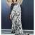 Grey printed Crepe saree with blouse