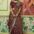 Maroon woven banarasi silk saree with blouse