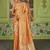 Orange woven banarasi silk saree with blouse