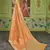 Orange woven banarasi silk saree with blouse