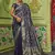   navy blue woven banarasi silk saree with blouse