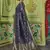   navy blue woven banarasi silk saree with blouse