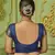  navy blue woven banarasi silk saree with blouse