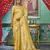Yellow woven banarasi silk saree with blouse