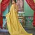 Yellow woven banarasi silk saree with blouse