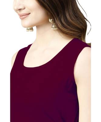 Maroon Solid Rayon Women's Kurta 4