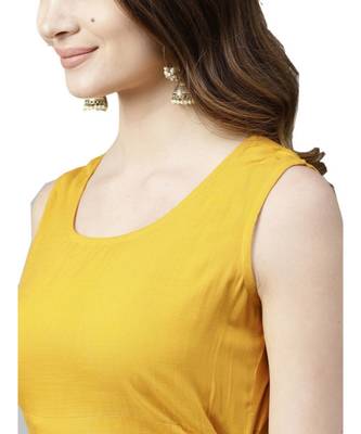 Green Solid Rayon Women's Kurta 4
