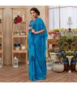 Women's Blue Georgette Printed Saree