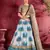 Botanical Blue Flower Butta printed & Dori and Sequins embroidered Art Silk Wedding Lehenga