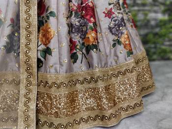Grey embroidered silk semi stitched Wedding Lehenga for Bridal 4
