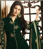 Green embroidered georgette salwar