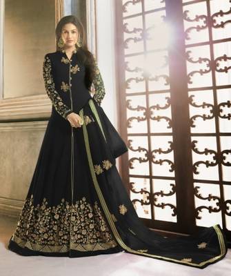 Black embroidered georgette salwar 1