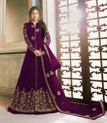 Wine embroidered georgette salwar