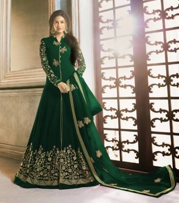 Green embroidered georgette salwar 1