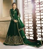 Green embroidered georgette salwar