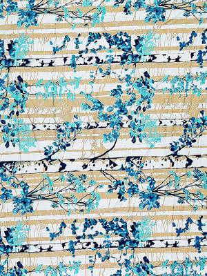 Printed Room Darkening Blue Window Curtain 4