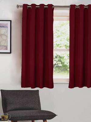 Plain Solid Blackout Burgundy  Window Curtain 1